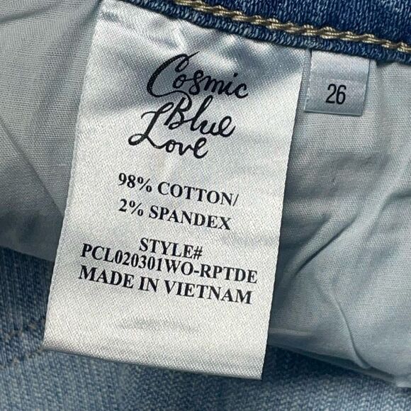 Cosmic Blue Love Light Wash Riptide Jean Shorts - Picture 7 of 7
